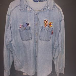 Vintage Winnie The Pooh Denim Button Up